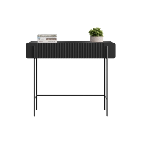 Toaletka Malmi 100 cm z szufladami - czarny mat / czarne nóżki